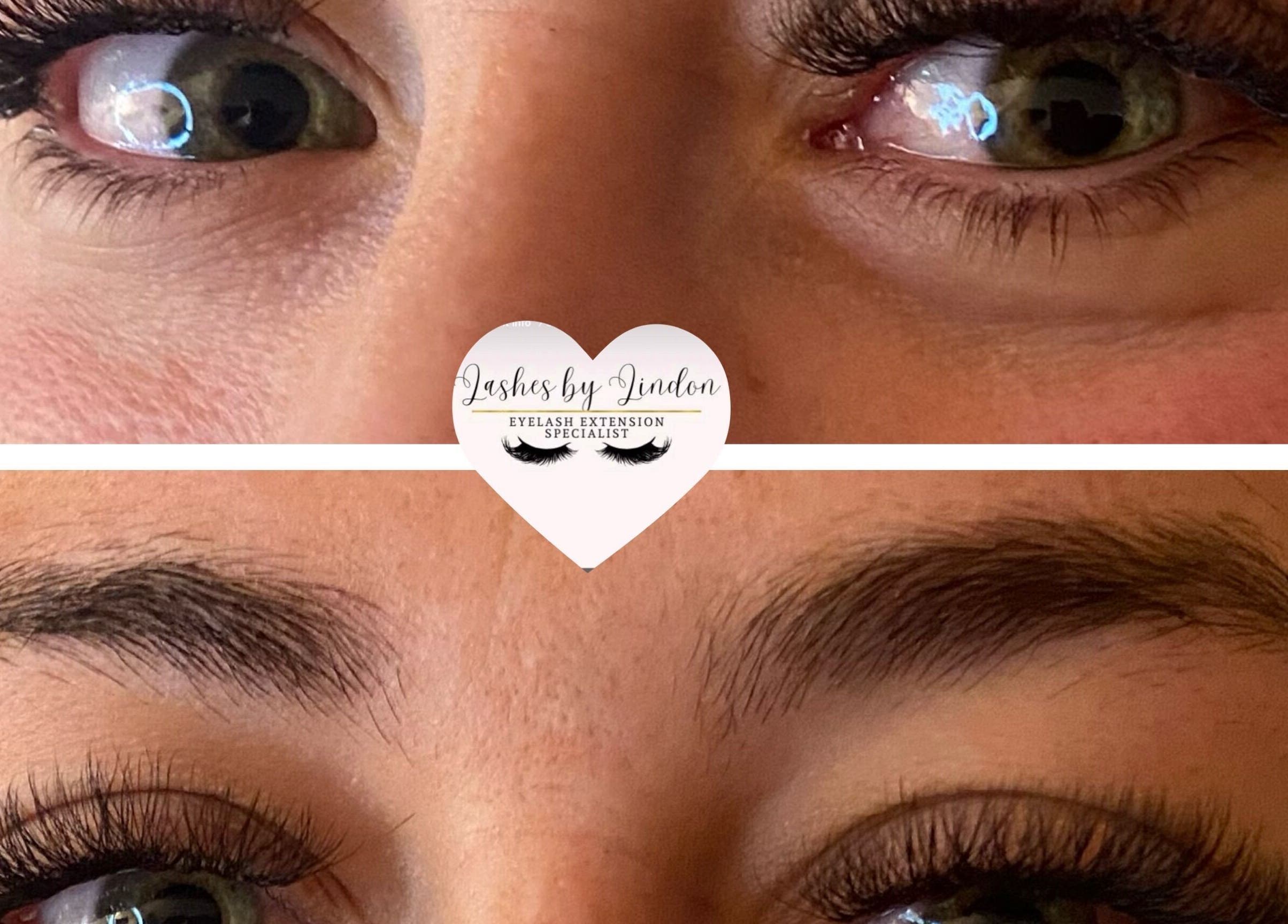 Before and after eyelash extensions at CaliKo.Beauty, Ashton-under-lyne, England, GB.