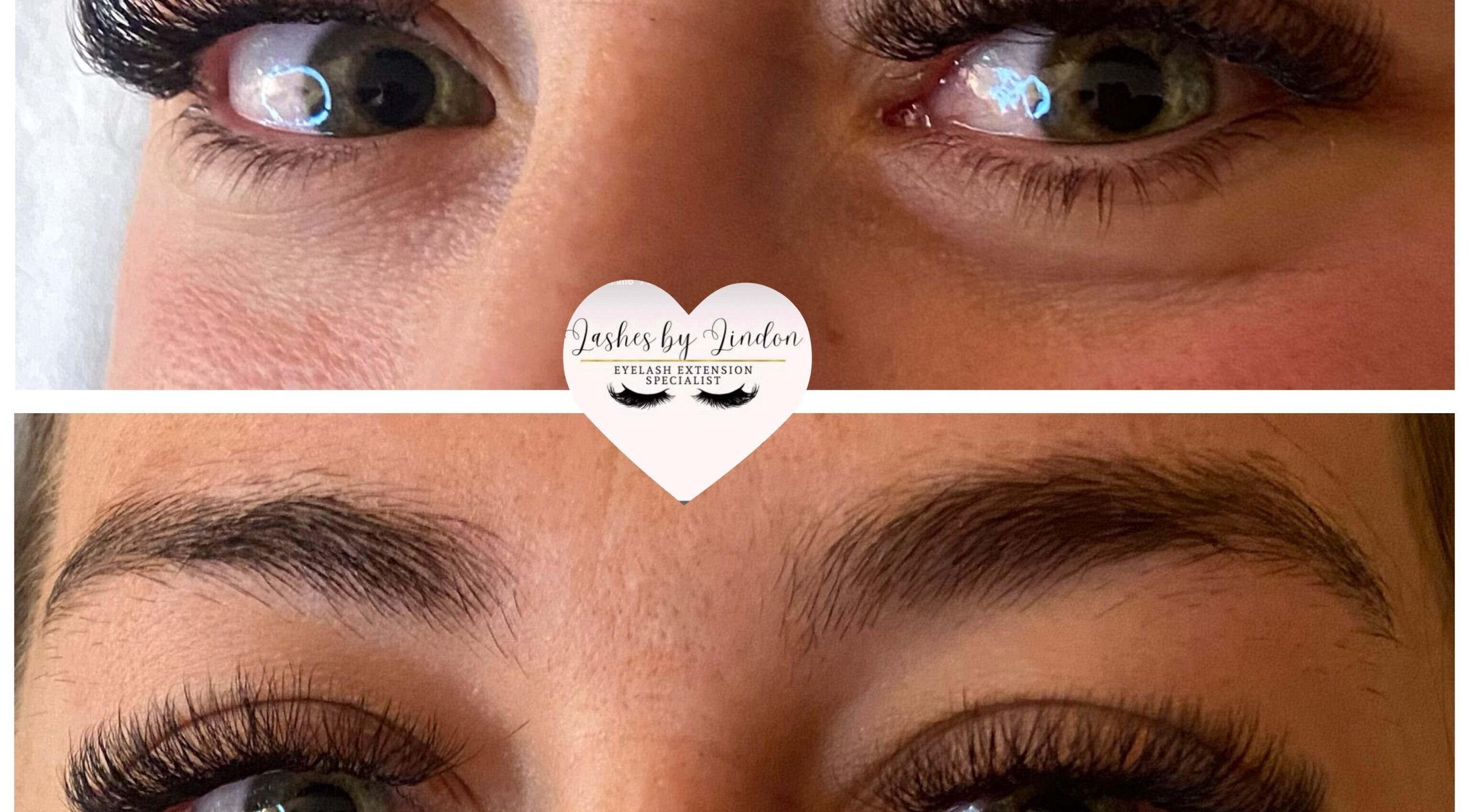Before and after eyelash extensions at CaliKo.Beauty, Ashton-under-lyne, England, GB.