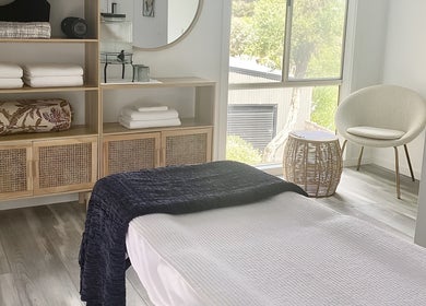 Tranquil spa room at Be Serene Beauty, Tootgarook, Victoria, AU with elegant decor and cozy ambiance.