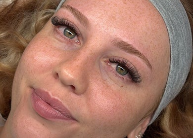 Woman with enhanced lashes at Be Serene Beauty, Tootgarook, Victoria, AU.