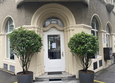 Elegant entrance of BLONDE.LAB by Caroline Rohwer — Zurich, located in Zürich, Zürich, CH.