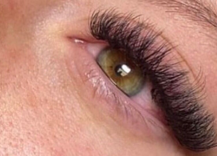 Close-up of enhanced eyelashes at The Beauty Collective, O'fallon, Missouri, US.
