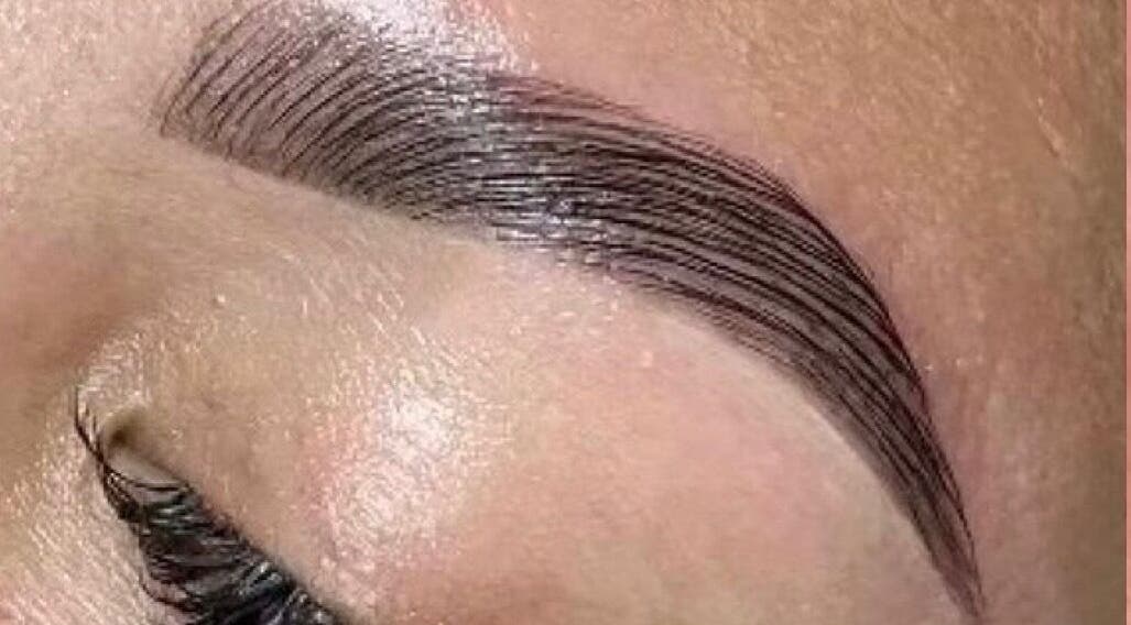 Perfectly shaped eyebrow at The Beauty Collective, O'fallon, Missouri, US, showcasing expert microblading.