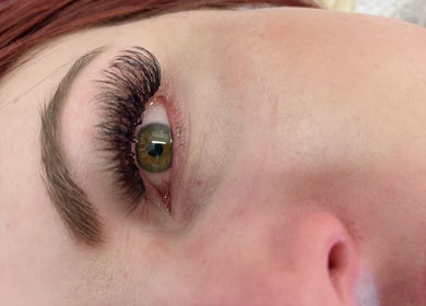 Close-up of styled lashes at Lilac Beauty Skin Brows Lashes, Cape Town, Western Cape, ZA.