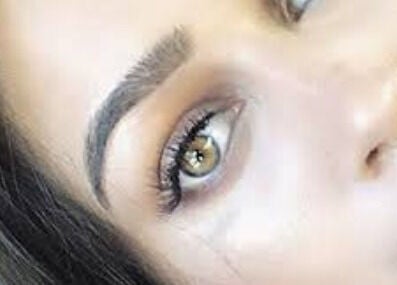 Close-up of expertly groomed brows and lashes at Lilac Beauty Skin Brows Lashes, Cape Town, Western Cape, ZA.