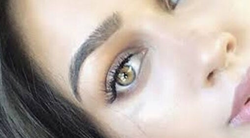 Close-up of expertly groomed brows and lashes at Lilac Beauty Skin Brows Lashes, Cape Town, Western Cape, ZA.