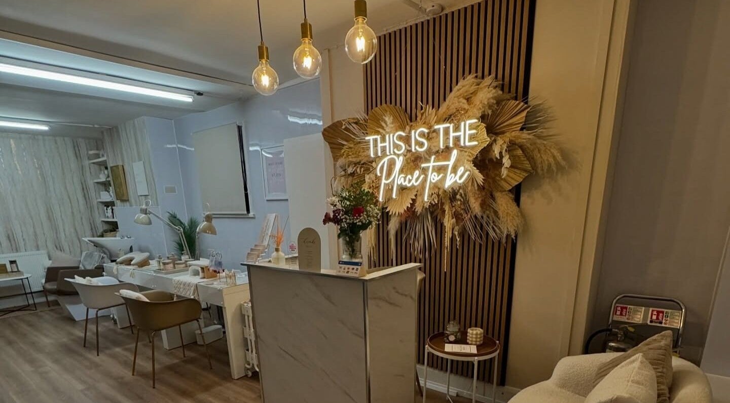 Reception at Charlchapman Beauty Studios, Redditch, England, GB, featuring a modern, inviting decor.