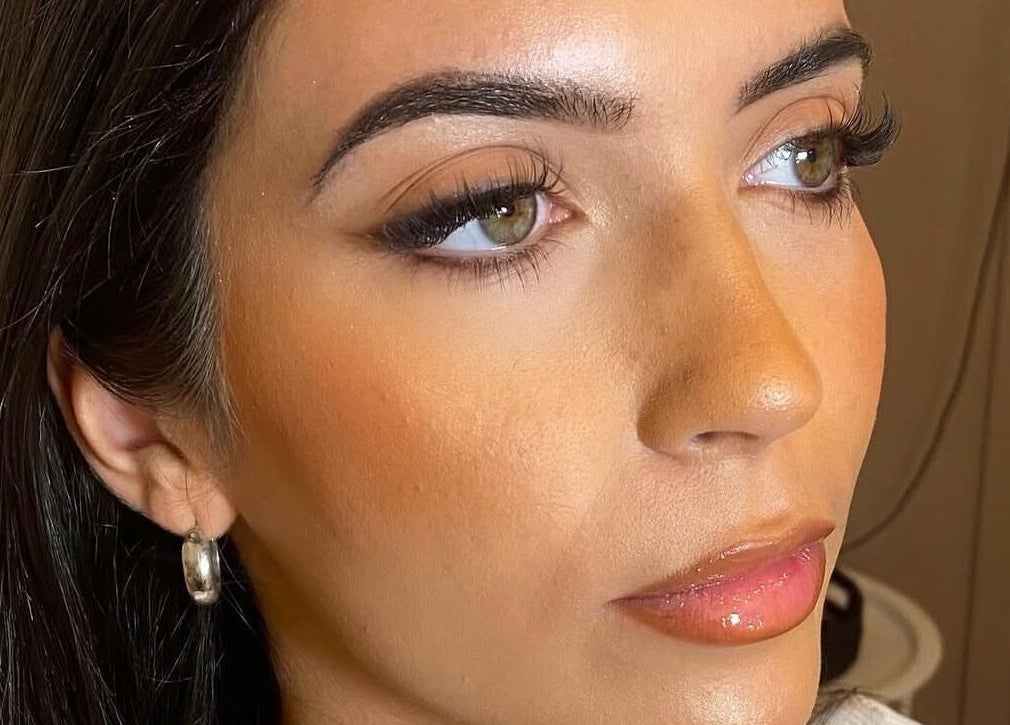 Close-up of elegant makeup at Charlchapman Beauty Studios, showcasing radiant skin and lashes in Redditch, England, GB.