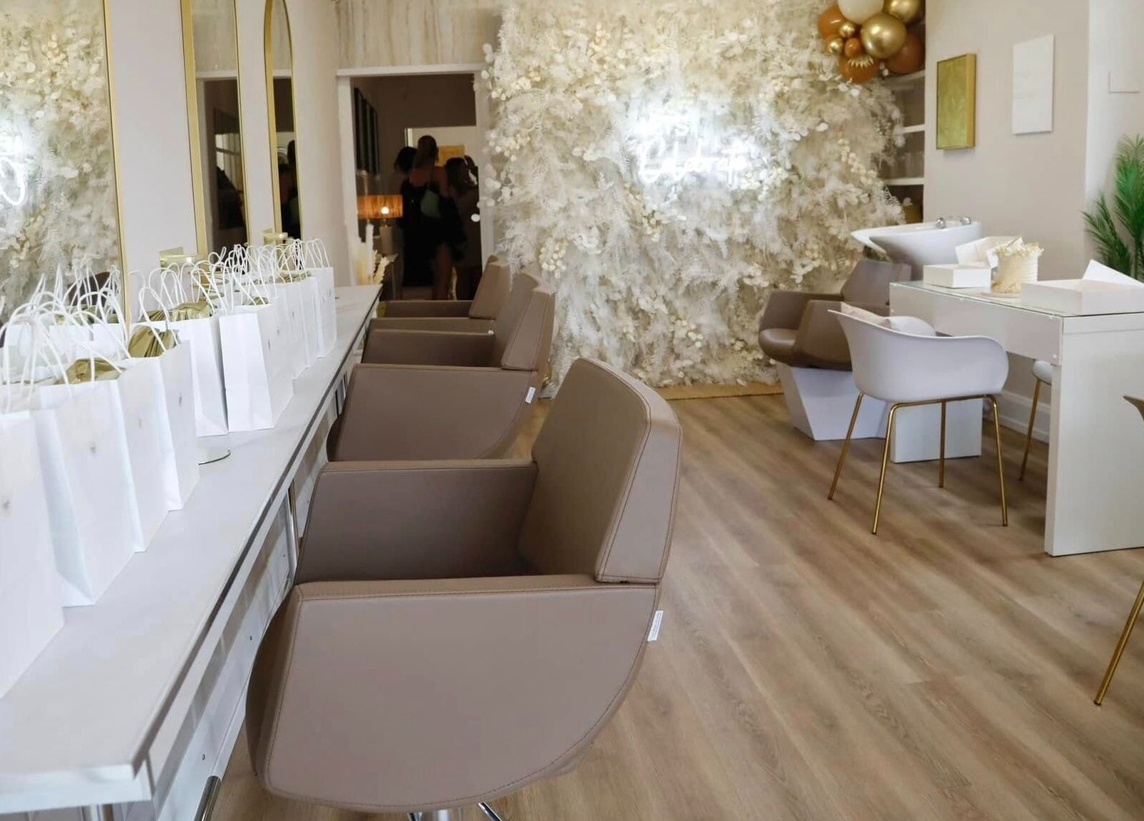 Luxurious interior of Charlchapman Beauty Studios in Redditch, England, GB with stylish seating and decor.