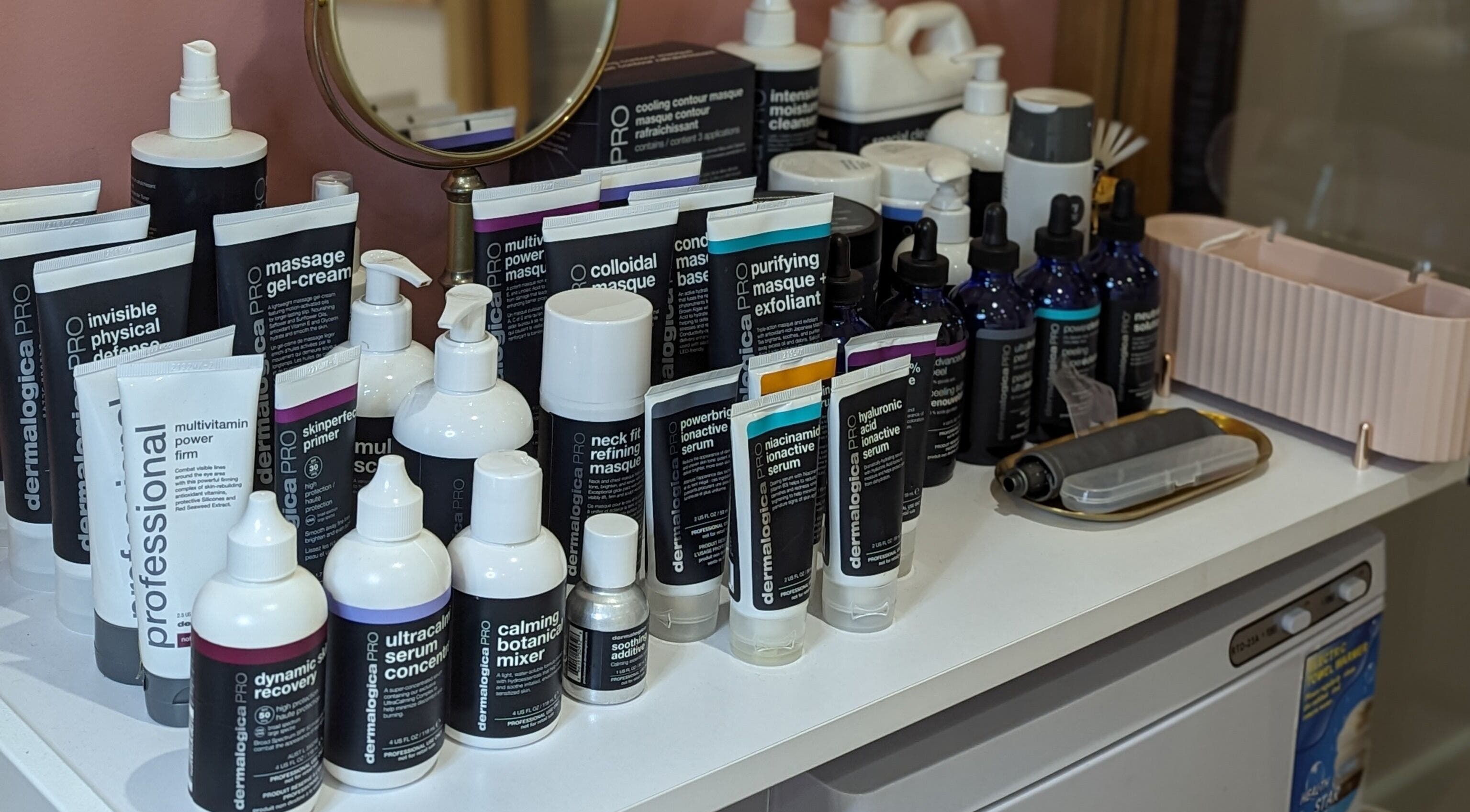 Skincare products displayed at GBM Beauty Aesthetics, Ruislip, England, GB.