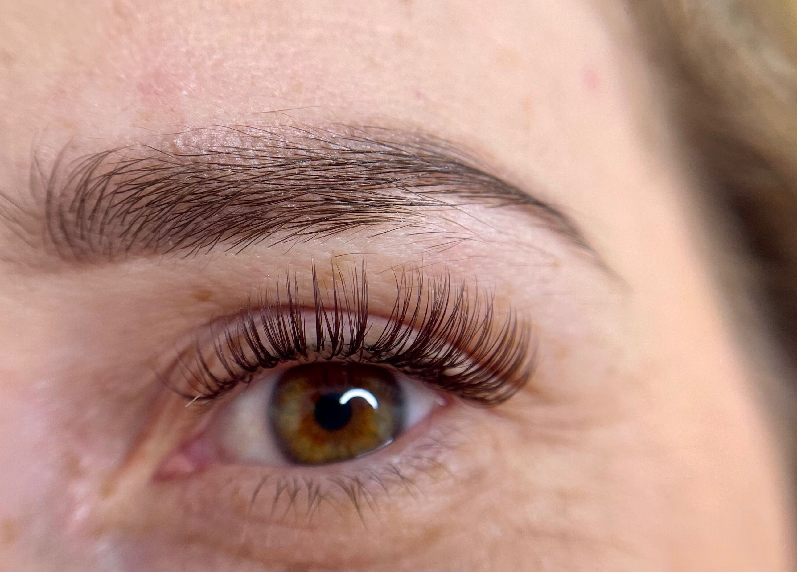 Close-up of expertly crafted eyelashes at Taylor Fenton Cosmetics, Whitstable, England, GB.