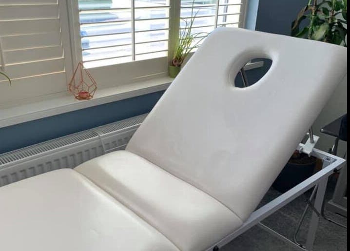 Comfortable spa bed at Taylor Fenton Cosmetics, Whitstable, England, GB, perfect for relaxation and treatments.