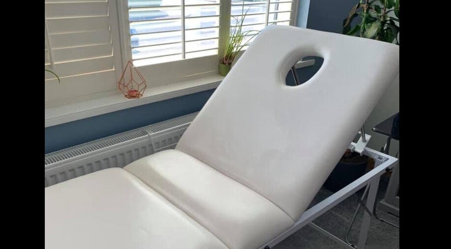 Comfortable spa bed at Taylor Fenton Cosmetics, Whitstable, England, GB, perfect for relaxation and treatments.