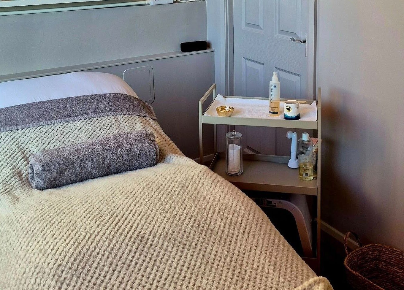 Relaxing massage bed at Nirvana Beauty & Massage in Bonnybridge, Scotland, GB, ready for a soothing session.