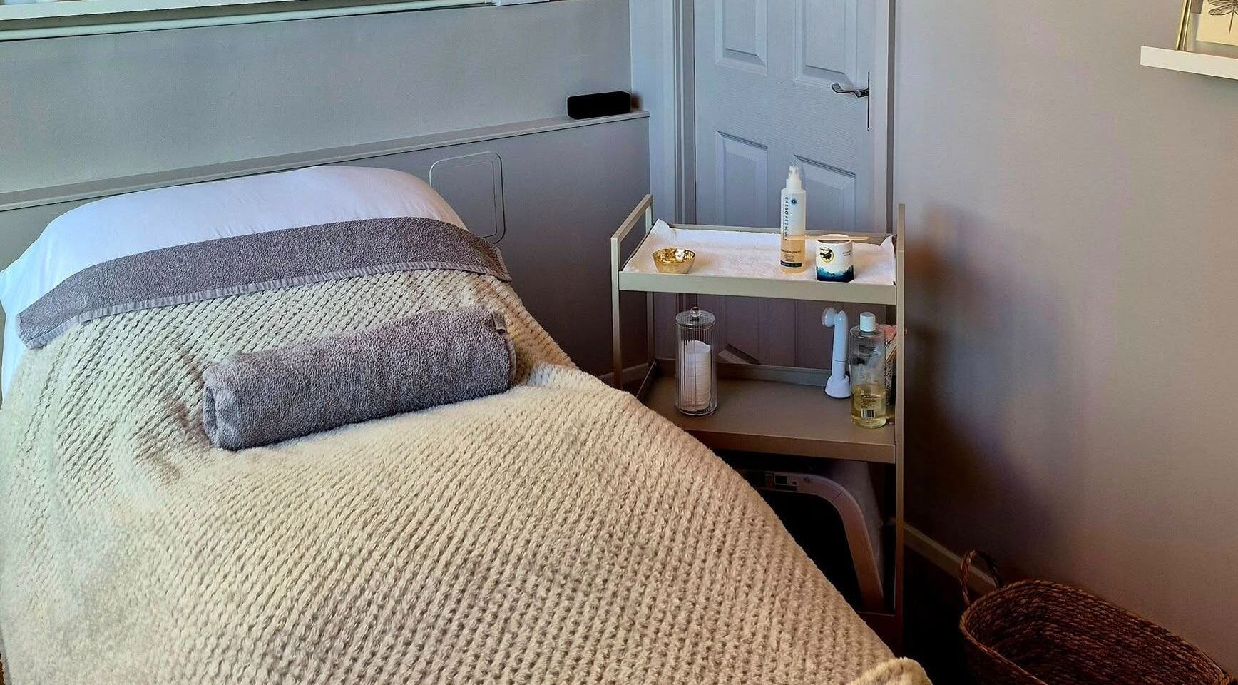 Relaxing massage bed at Nirvana Beauty & Massage in Bonnybridge, Scotland, GB, ready for a soothing session.