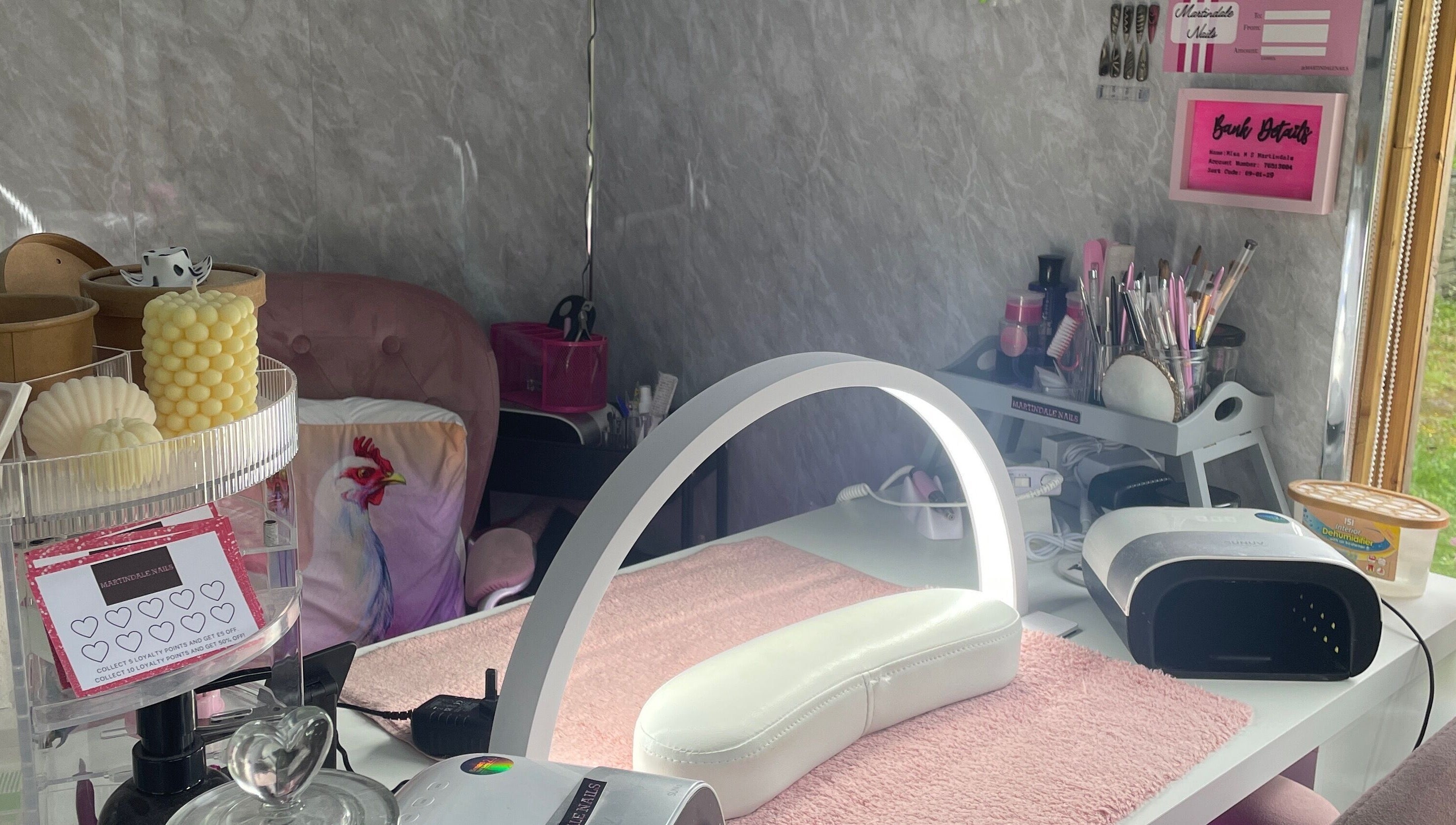 Elegant Martindale Nails manicure station in Kendal, England, GB, set with tools and decor for nail care.