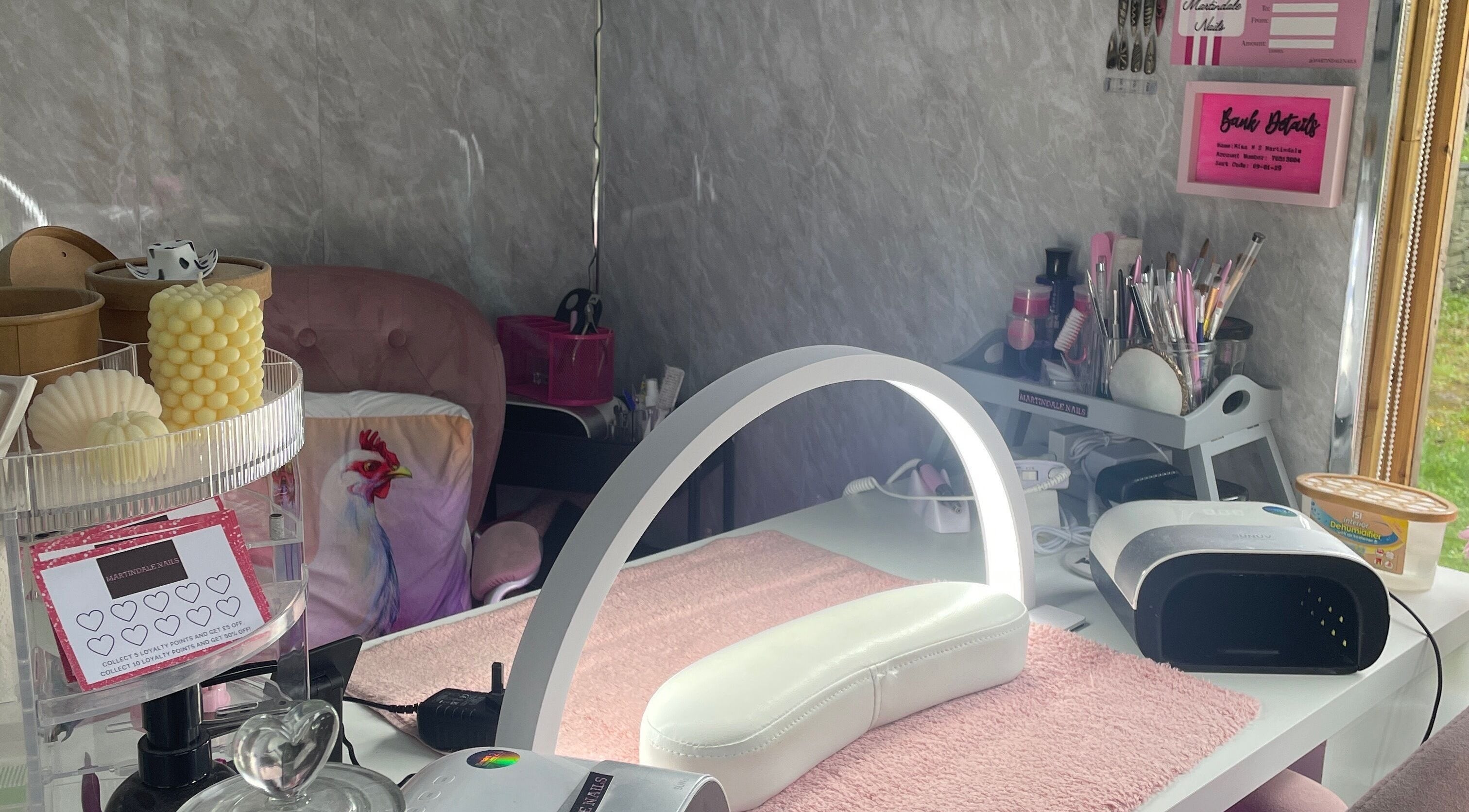 Elegant Martindale Nails manicure station in Kendal, England, GB, set with tools and decor for nail care.