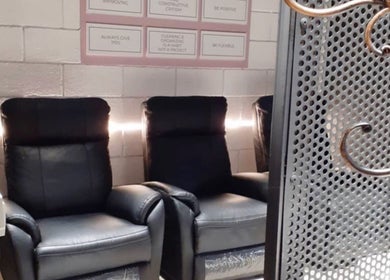 Comfortable recliner chairs at B-Bar Hair & Nails, Pafos, Baf, CY, offering soothing relaxation.