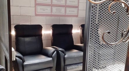 Comfortable recliner chairs at B-Bar Hair & Nails, Pafos, Baf, CY, offering soothing relaxation.