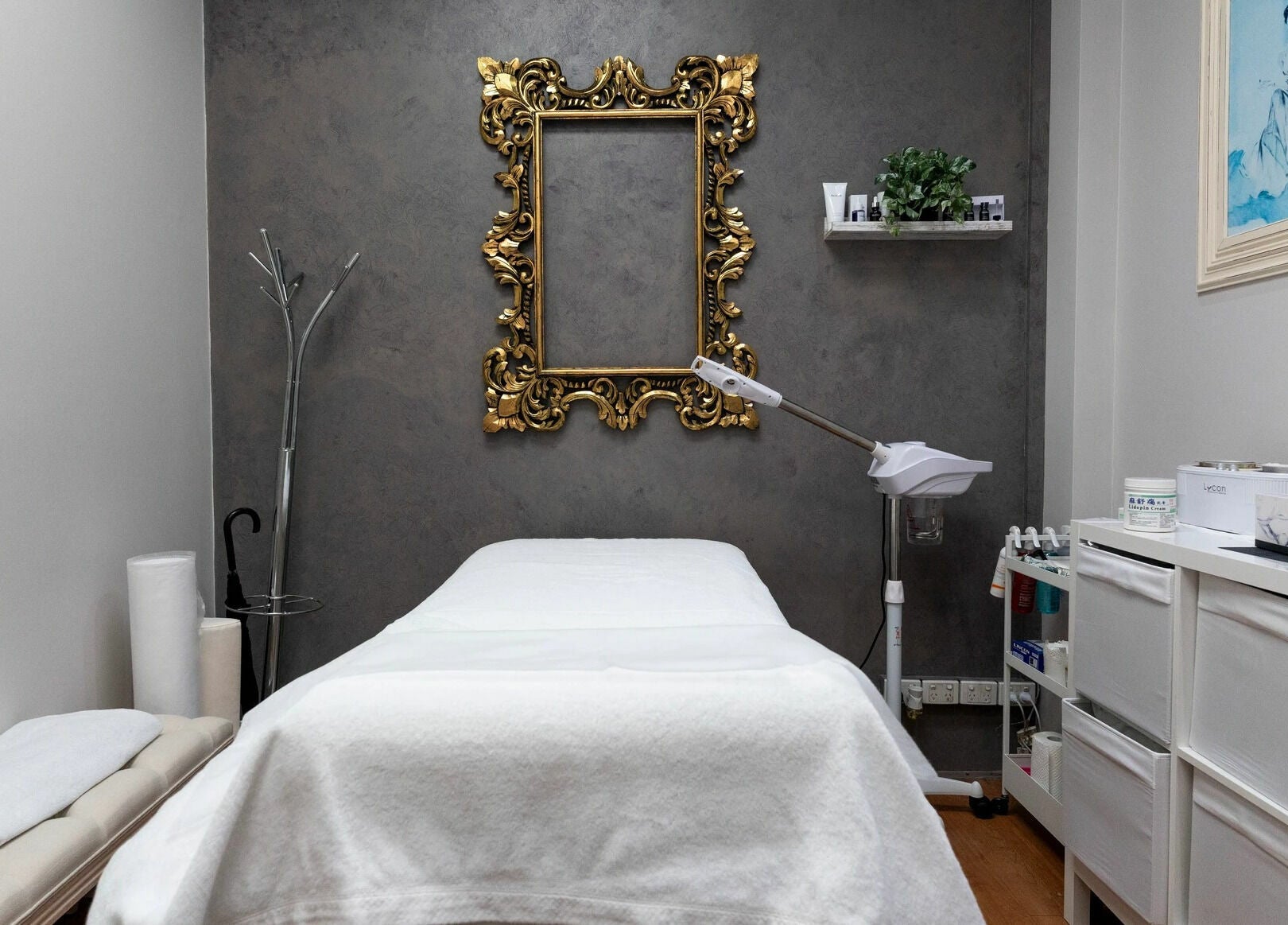 Luxurious treatment room at Strip Womens Waxing Clinic, Subiaco, Western Australia, AU, featuring elegant decor.