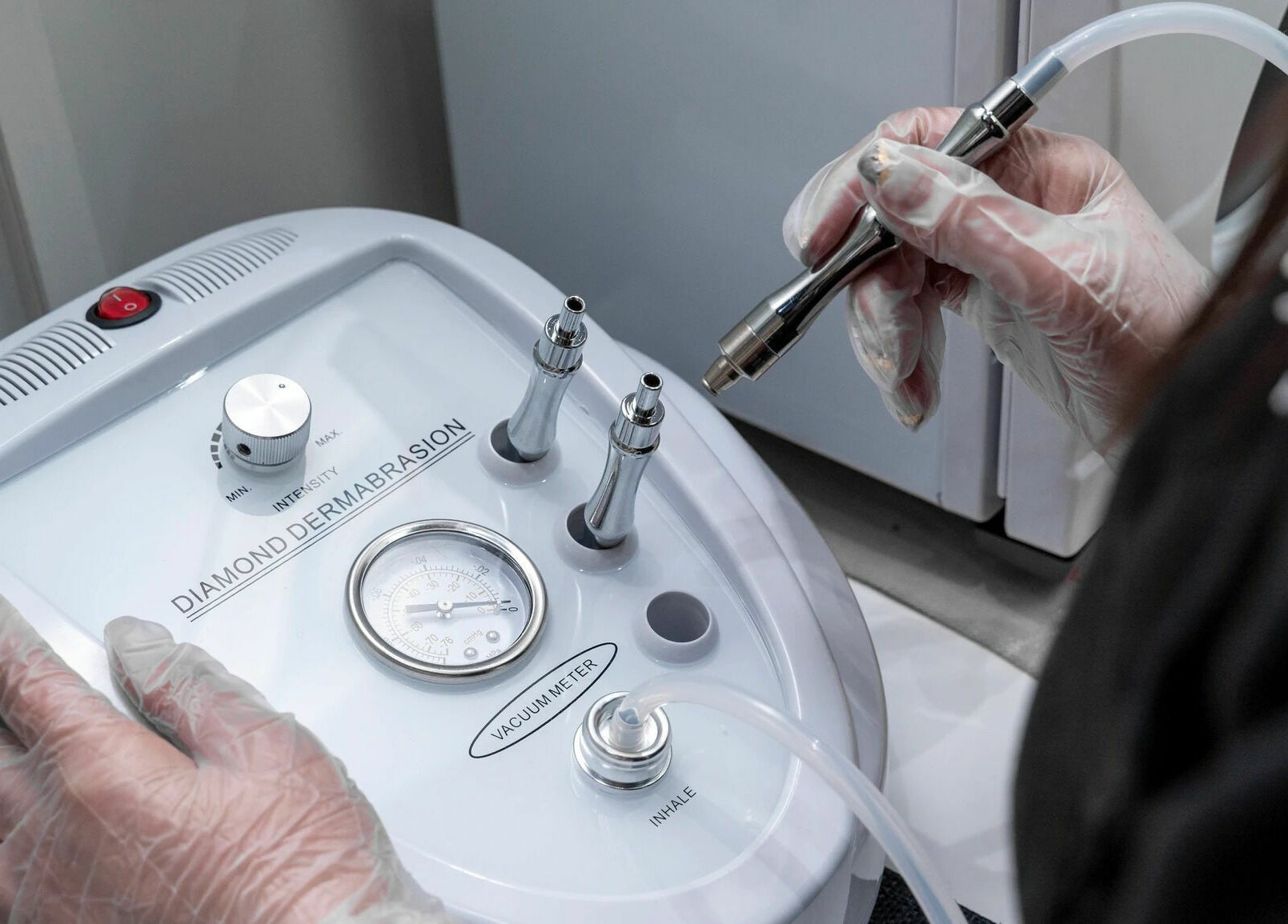 Advanced dermabrasion device at Strip Womens Waxing Clinic, Subiaco, Western Australia, AU.