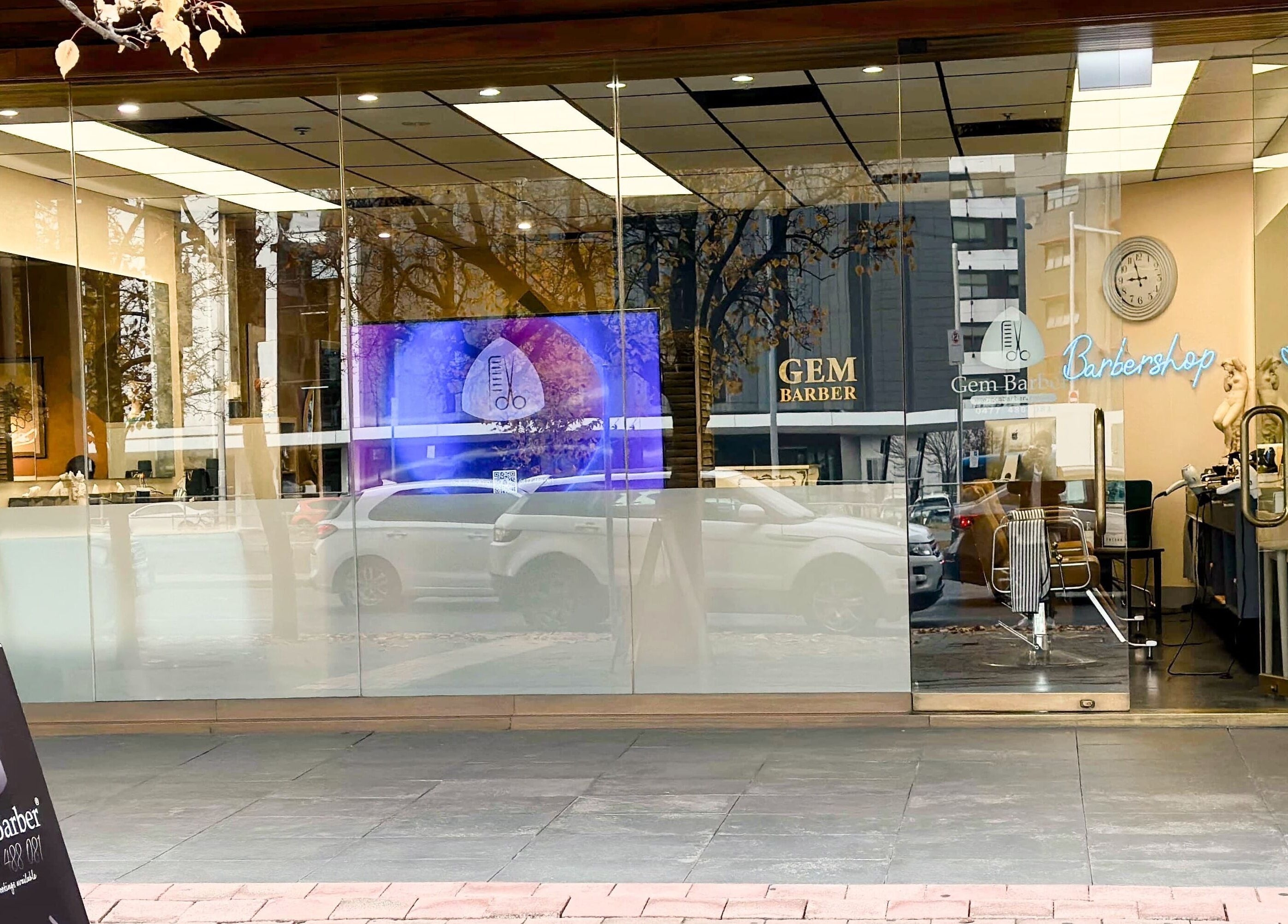 Front view of Gem Barber in Canberra, Australian Capital Territory, AU showcasing modern interior design.