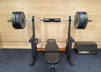 Professional weightlifting setup at The Strength Studio & Sports Massage, Eastleigh, England, GB.