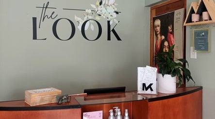 Reception area at The Look Hair & Nail Salon in Vredendal, Western Cape, ZA with elegant decor.