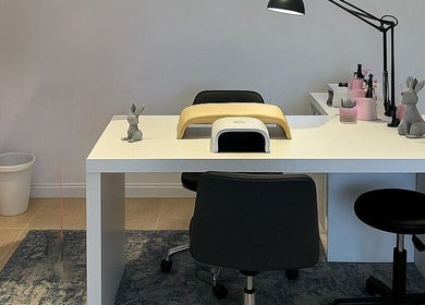Modern nail station at Abigail’s, Darlington, England, GB offering stylish and cozy ambiance.