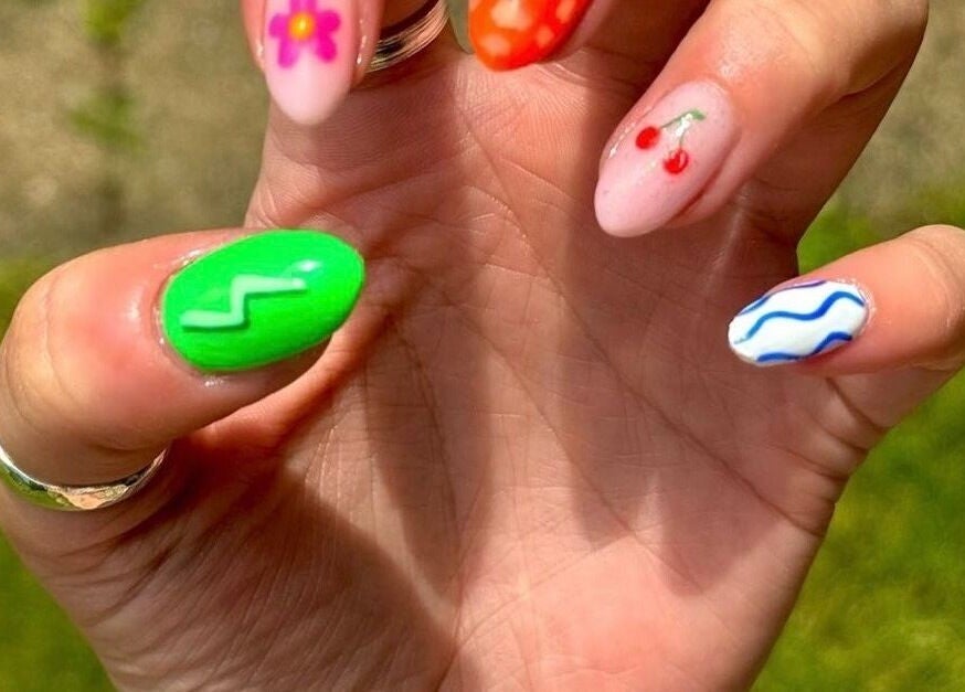 Colorful and artistic nail designs at Abigail’s in Darlington, England, GB.