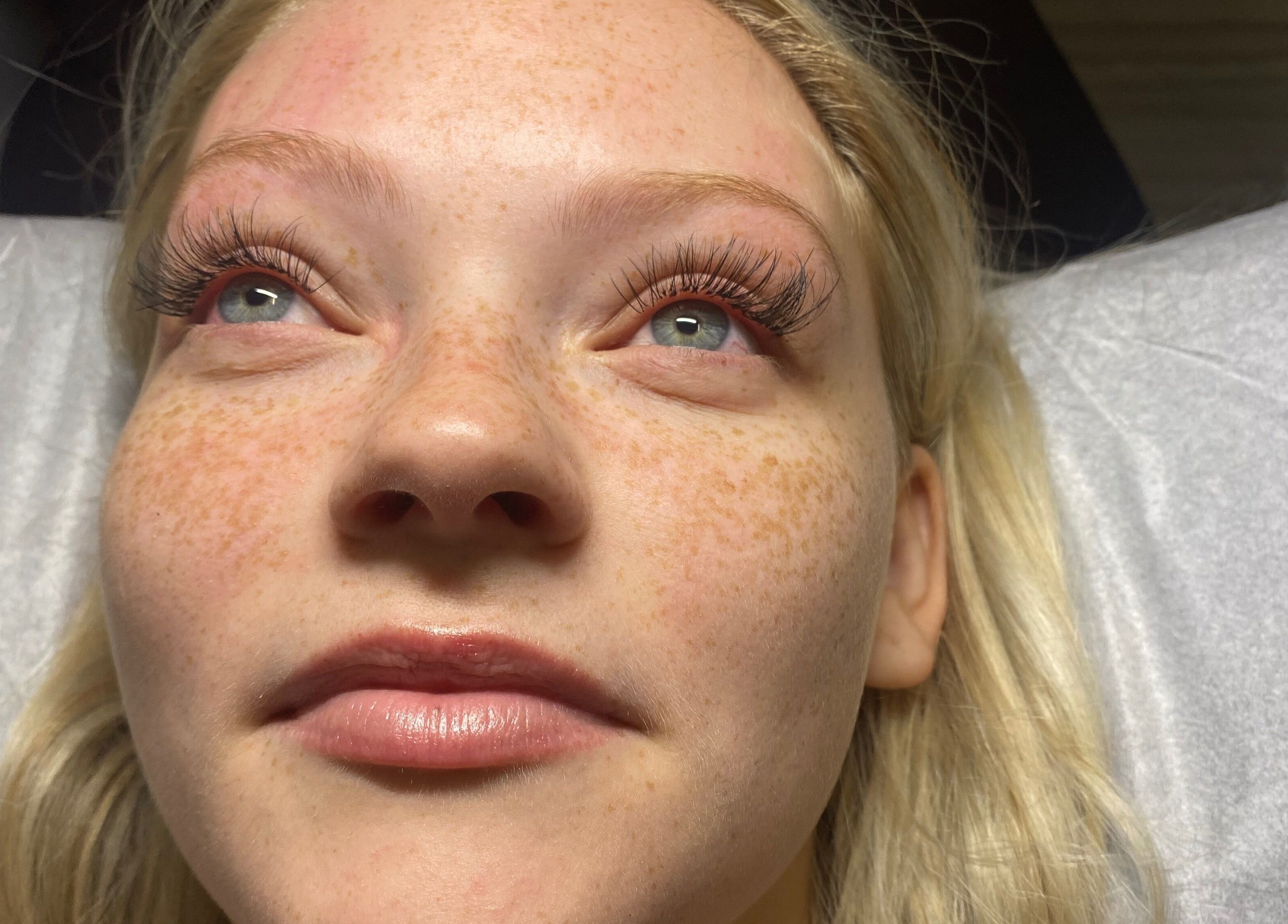 Close-up of eyelash extensions at Comfy Lux Lash, Fountain Inn, South Carolina, US.