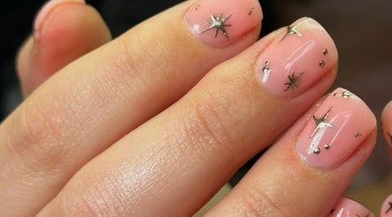 Elegant starry nail design at LilyBeautyandNails, Burton-on-trent, England, GB.