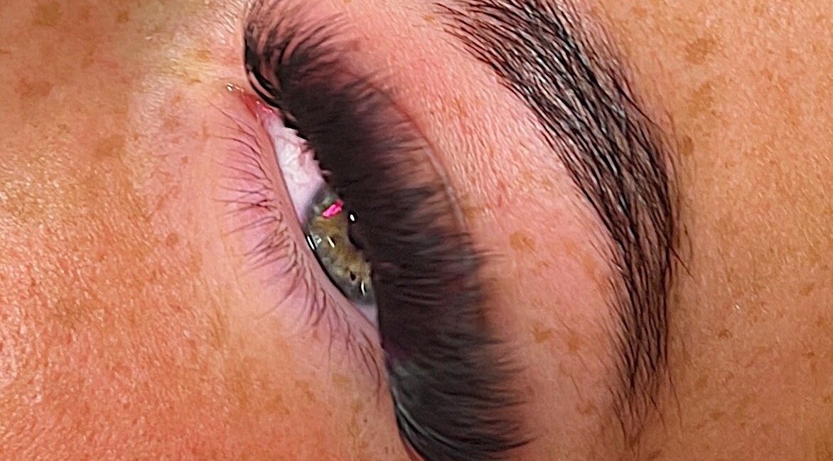 Close-up of expertly crafted eyelashes at SlayedbySophie, Folkestone, England, GB, showcasing meticulous detail.