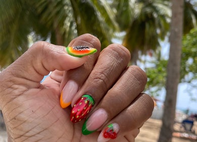 Vibrant fruit-themed nails by Hycela Lara- the art of beauty in Port of Spain, Port of Spain Corporation, TT.