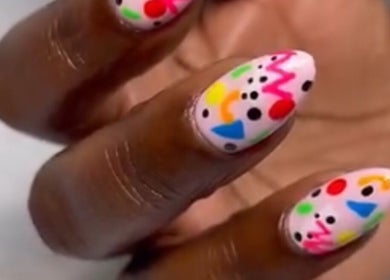 Vibrant abstract nail art at Hycèla Lara-The Art of Beauty, Port of Spain, Port of Spain Corporation, TT.