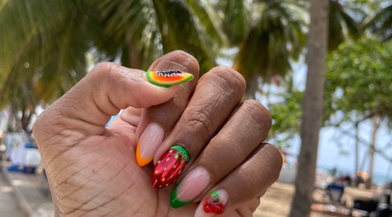 Bright fruit-themed nail art at Hycèla Lara-The Art of Beauty, Port of Spain, Port of Spain Corporation, TT.
