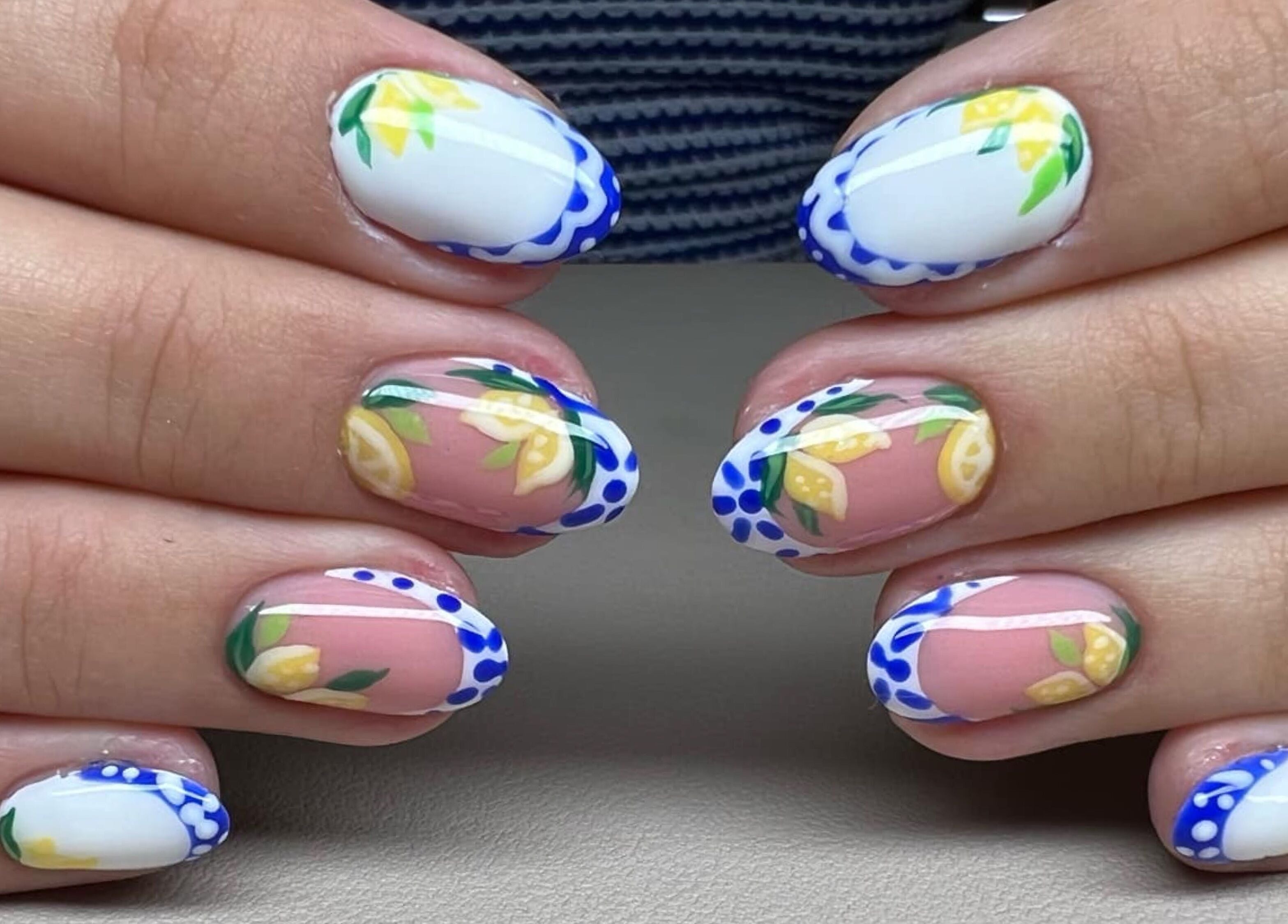 Elegant lemon-themed nail art at Bon-Di Nails, Bristol, Anglia, GB elevating your style.