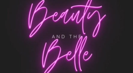Neon sign for Beauty and the Belle in Ash Vale, England, GB. Vibrant and inviting salon ambiance.