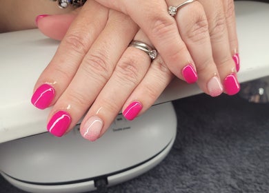 Elegant pink manicure at Glam On The Lash, Trimley Saint Mary, England, GB.