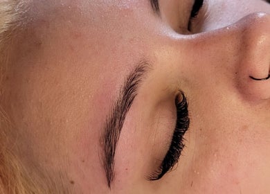 Close-up of eye with lashes at Glam On The Lash, Trimley Saint Mary, England, GB.