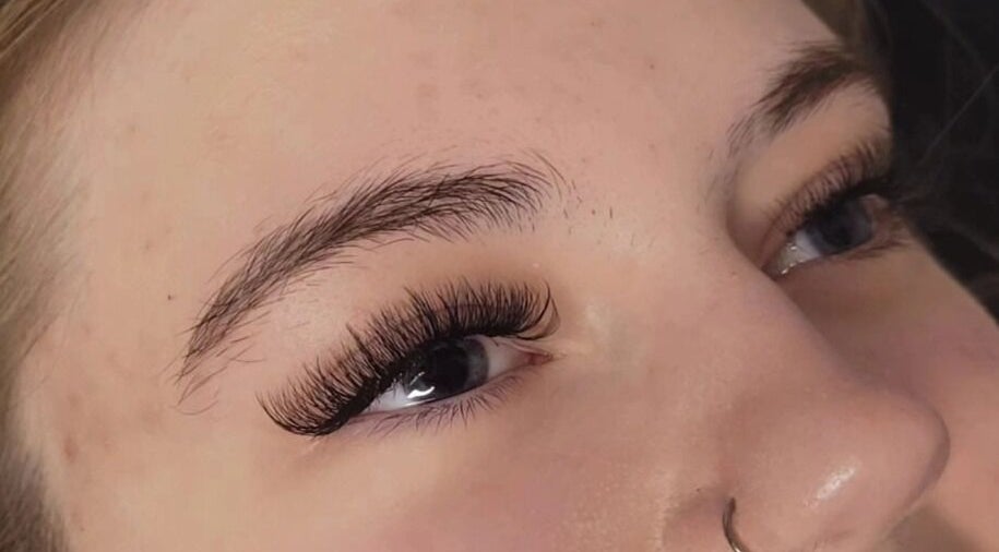 Close-up of elegant eyelash extensions from Glam On The Lash in Trimley Saint Mary, England, GB.