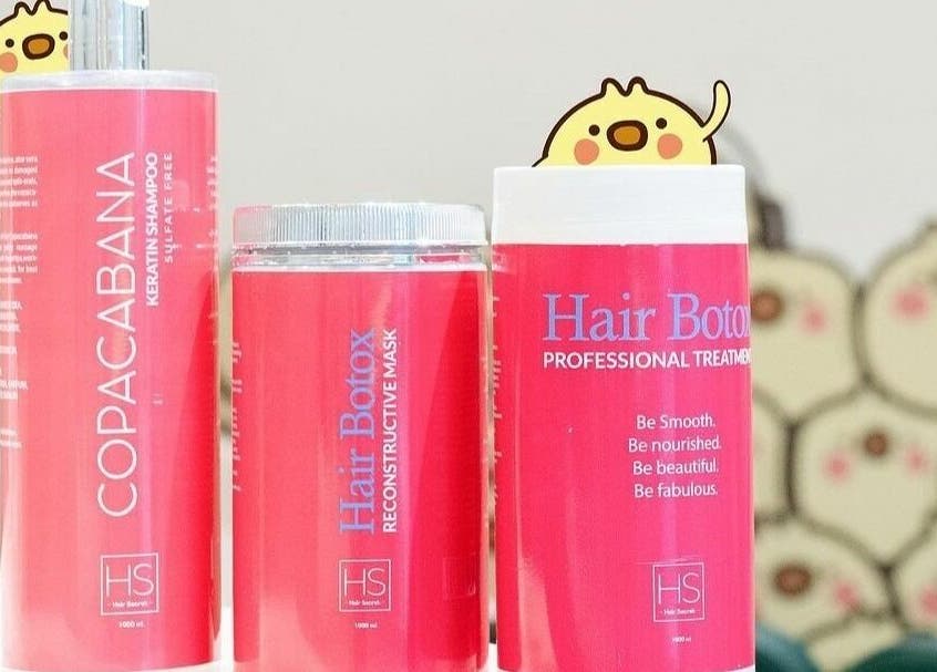 Hair Botox products at Little Scissors Kids Salon, Abu Dhabi, AE, enhancing hair nourishment and beauty.