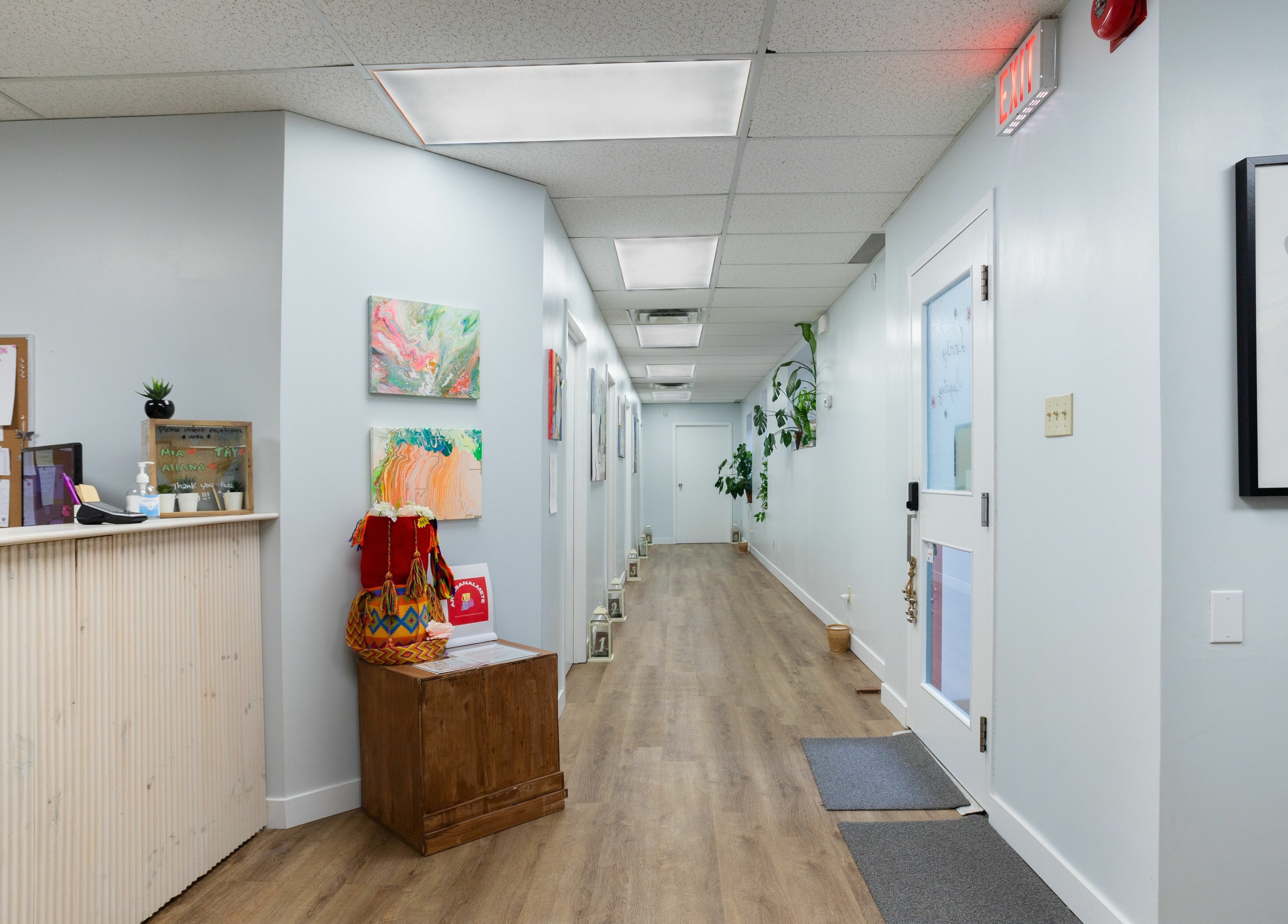 Lovely Sugaring venue entrance hall with inviting decor in Toronto, Ontario, CA.