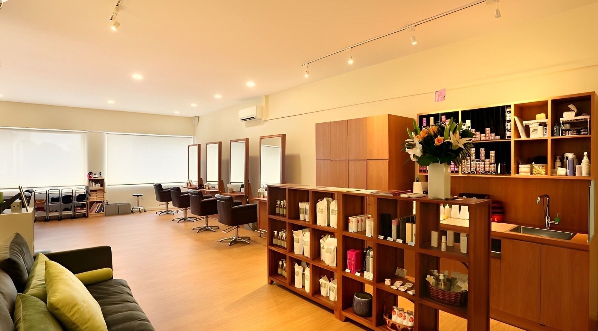 Interior of Art-Noise Japanese Beauty Hair Salon SG in Singapore, Singapore, SG featuring modern styling stations.