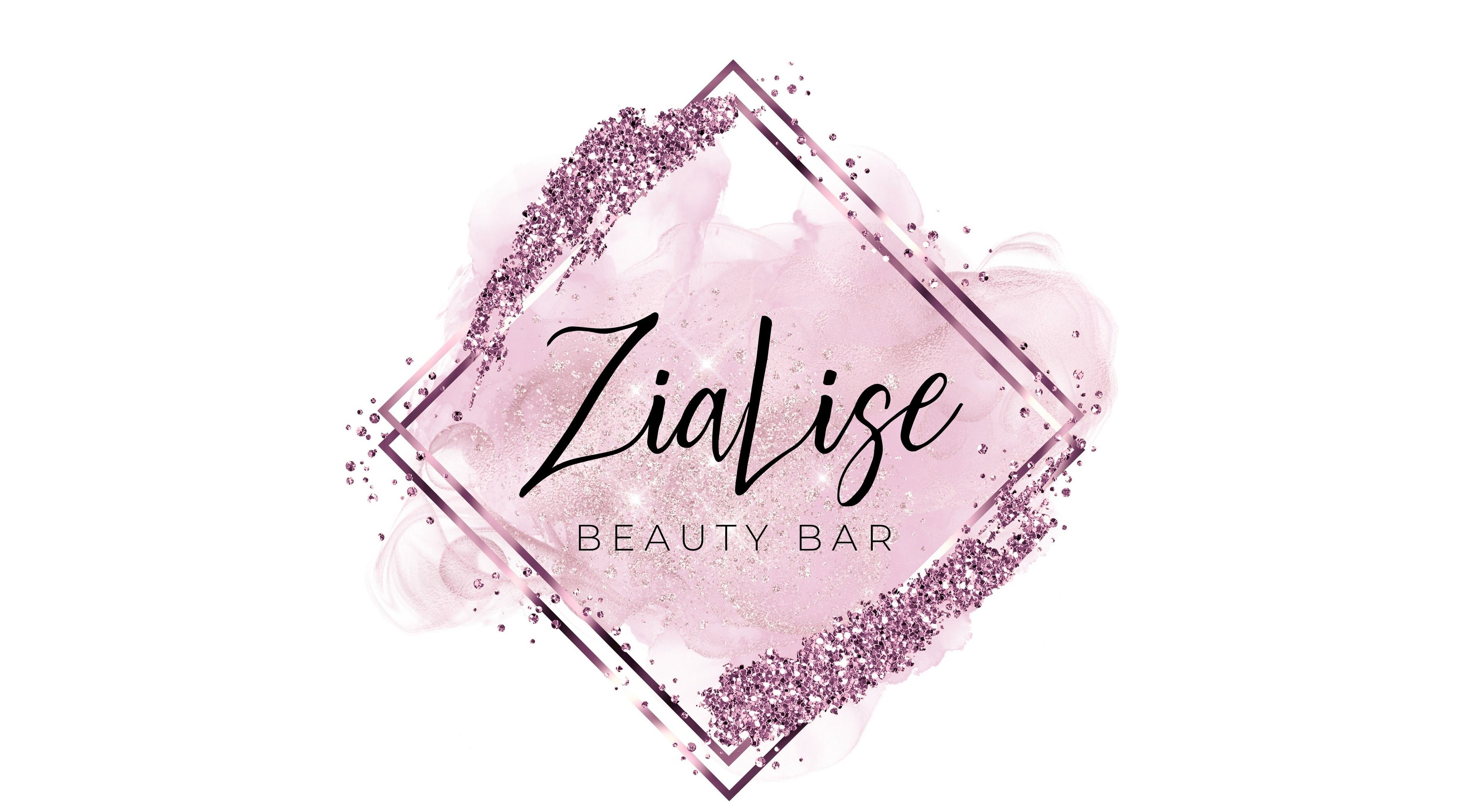 ZiaLise Beauty Bar logo with pink and glitter design in Boksburg, Gauteng, ZA.