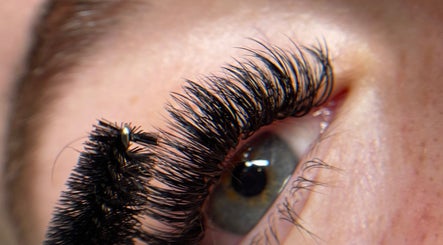 Close-up of expertly applied mascara on lush lashes at Majestic Beauty, Northampton, England, GB.