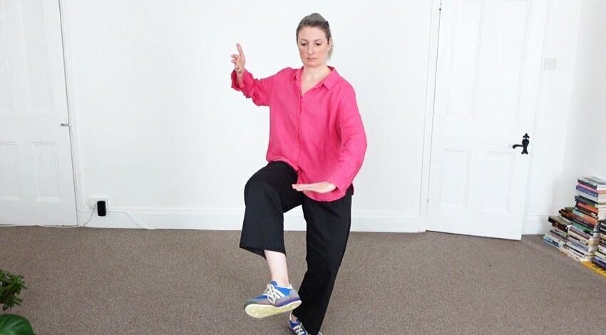 Person practicing Tai Chi at Earth Balance Tai Chi via Zoom/MsTeams, England, GB.