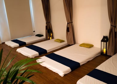 Tranquil massage beds at Warin Spa วารินสปา, Chang Wat Tak for relaxation and wellness.
