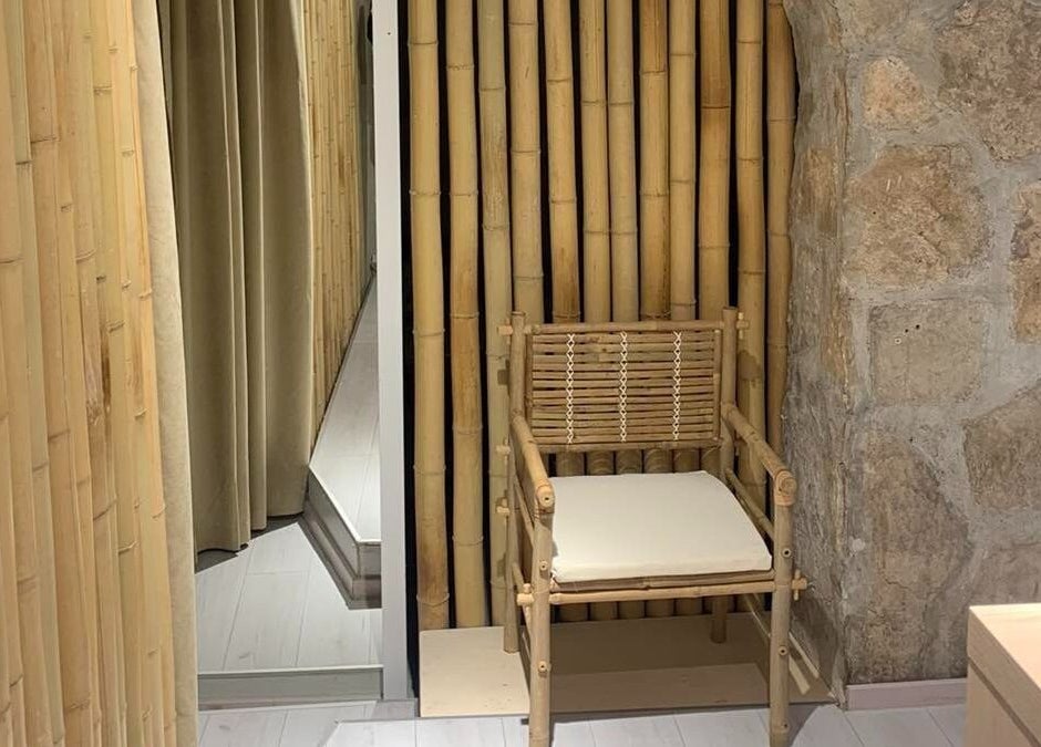 Tranquil bamboo-walled chair area at BambooDu Massage Dubrovnik, Dubrovačko-neretvanska Županija, HR.