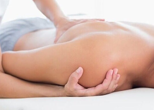 Relaxing back massage at HM Health and Well-Being, Ashington, England, GB promoting wellness.